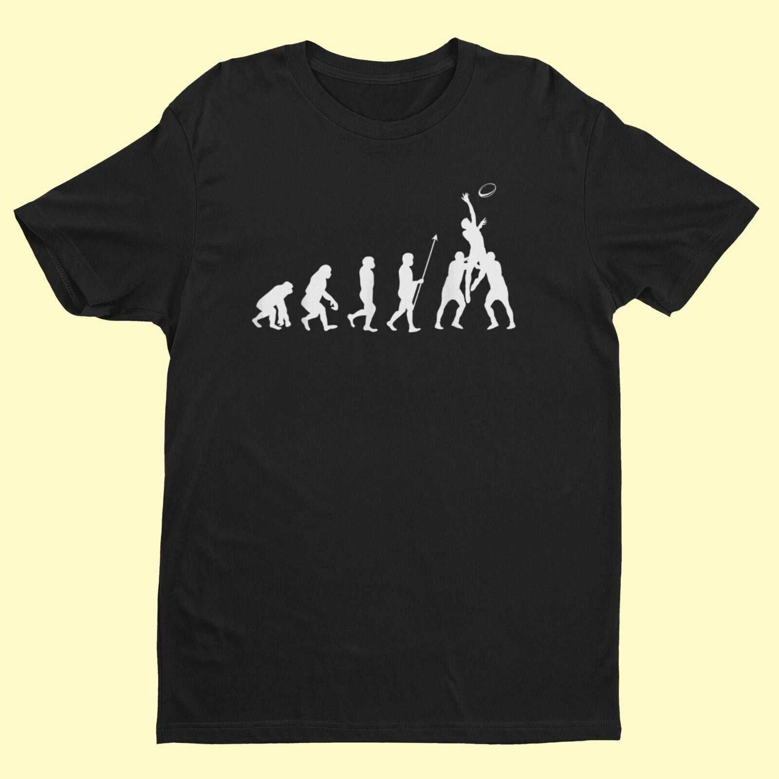 The Evolution of RUGBY T-Shirt Ape To Man Darwin Funny Top Gift Lineout T-Shirt