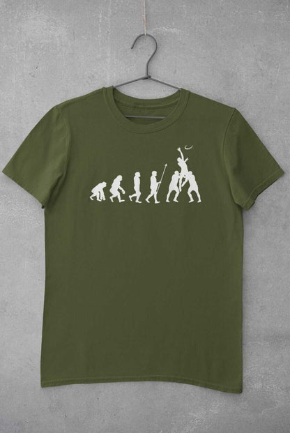 The Evolution of RUGBY T-Shirt Ape To Man Darwin Funny Top Gift Lineout T-Shirt