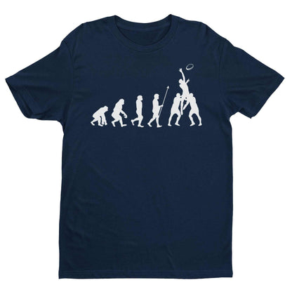 The Evolution of RUGBY T-Shirt Ape To Man Darwin Funny Top Gift Lineout T-Shirt