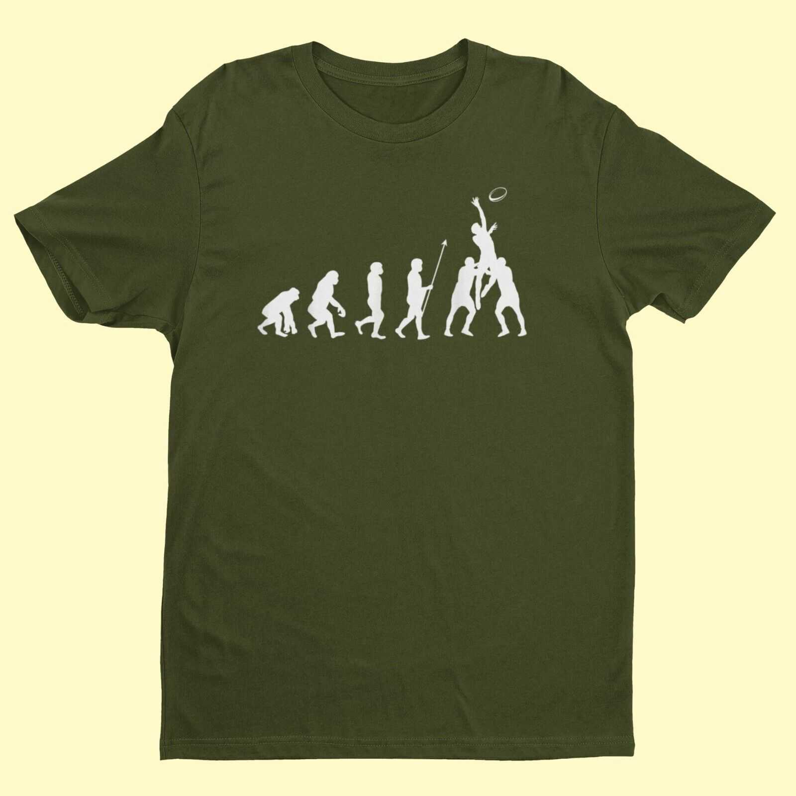 The Evolution of RUGBY T-Shirt Ape To Man Darwin Funny Top Gift Lineout T-Shirt