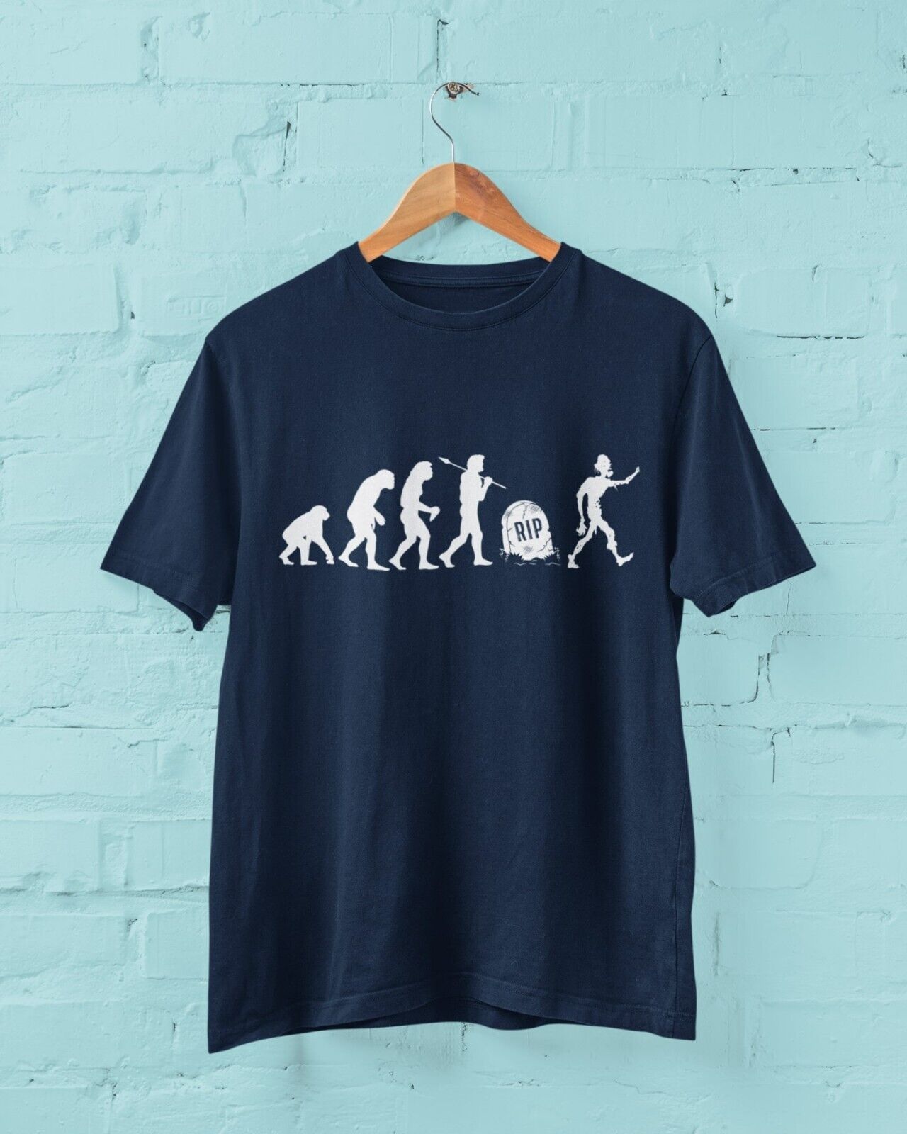 The Evolution of the ZOMBIE Ape To Man To Grave To Undead Funny T-Shirt Darwin T-Shirt
