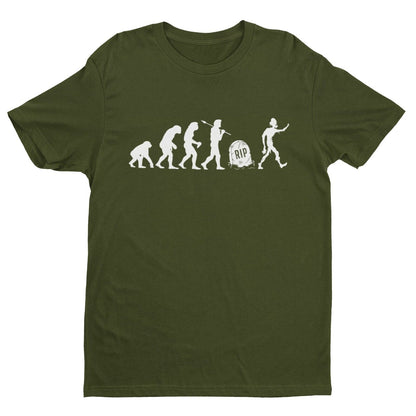 The Evolution of the ZOMBIE Ape To Man To Grave To Undead Funny T-Shirt Darwin T-Shirt