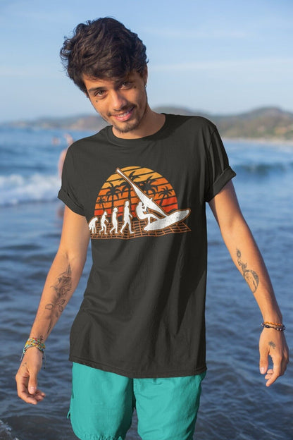 The Evolution of WINDSURFING T-Shirt Widsurfing Gift Surfing Surfer T-Shirt