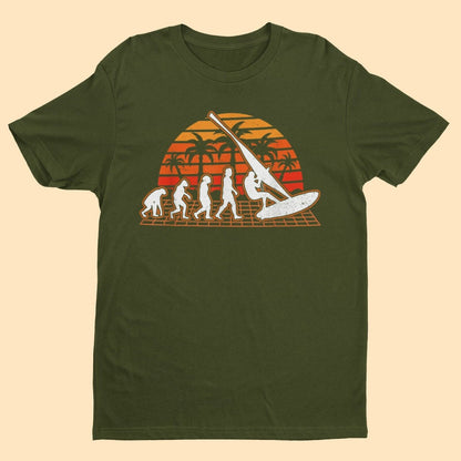 The Evolution of WINDSURFING T-Shirt Widsurfing Gift Surfing Surfer T-Shirt