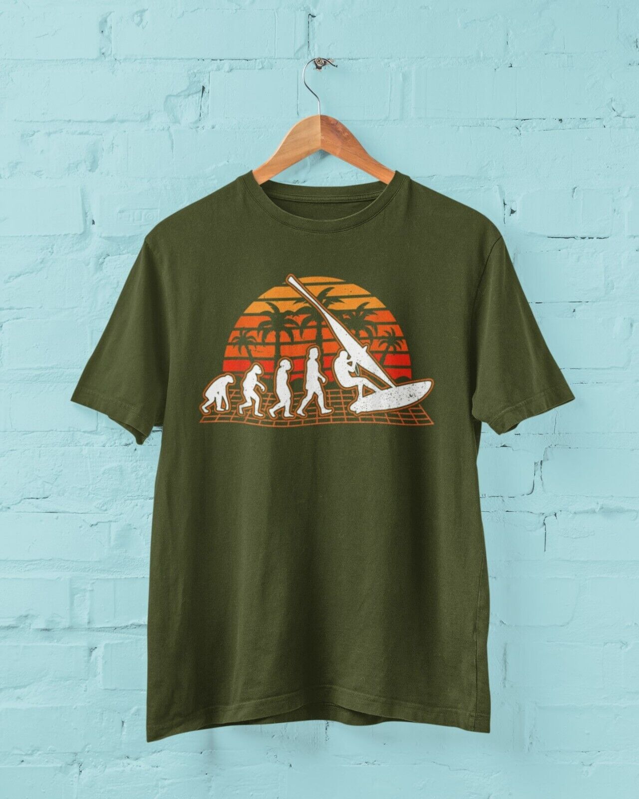The Evolution of WINDSURFING T-Shirt Widsurfing Gift Surfing Surfer T-Shirt