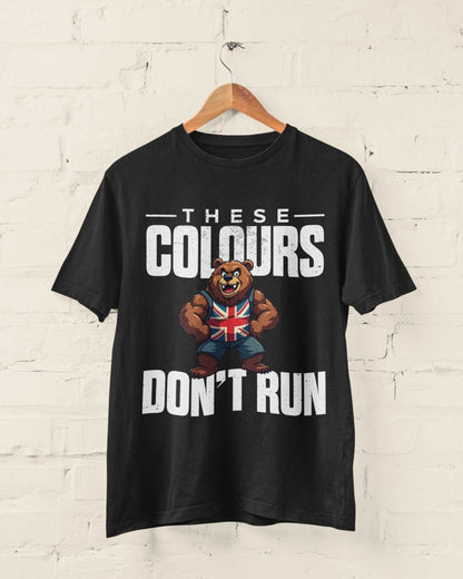 These Colours Don’t Run T-Shirt - Union Jack Bear Patriotic UK Graphic T-Shirt T-Shirt
