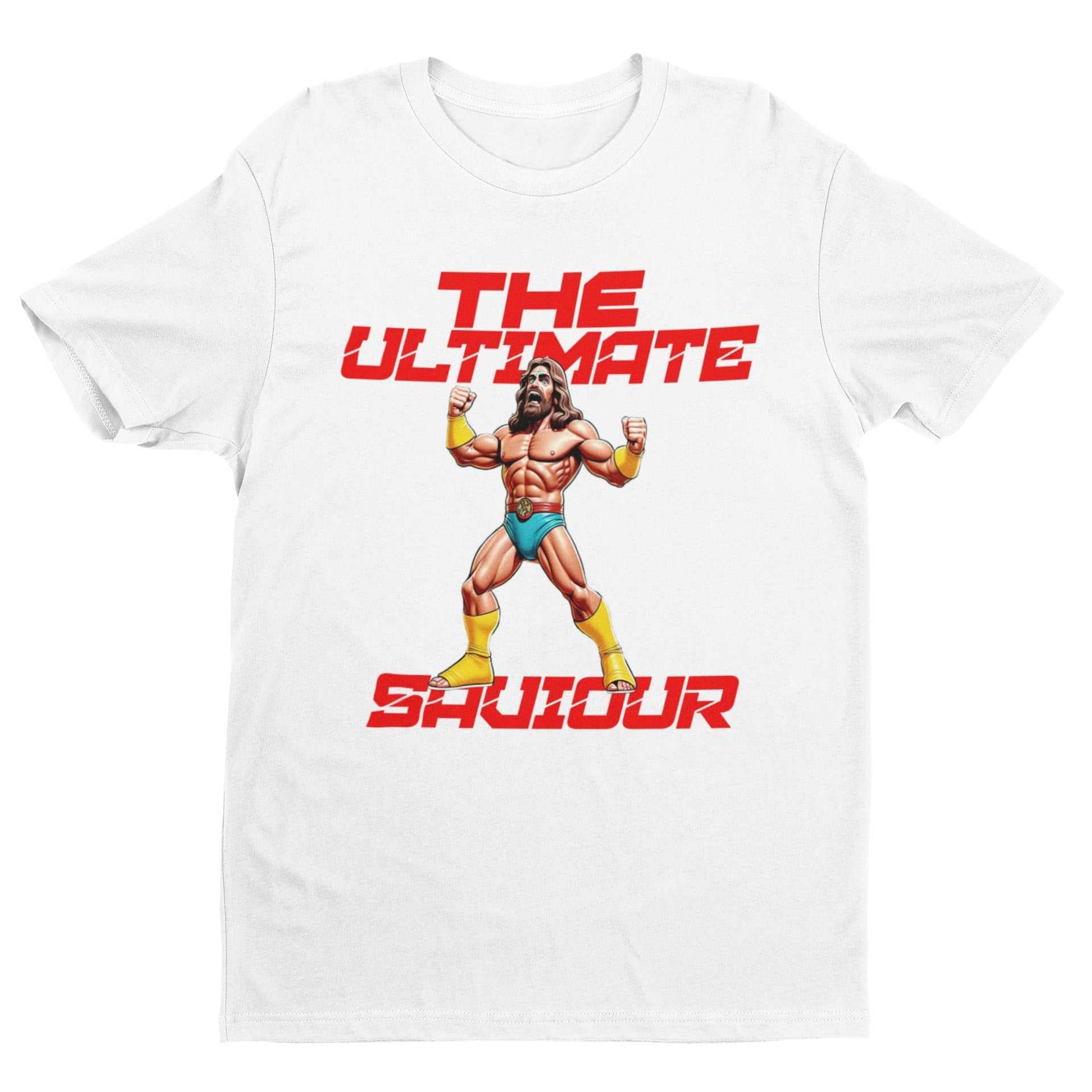 The Ultimate Saviour T-Shirt – Funny Retro Christian Wrestling Parody Galaxy Tees