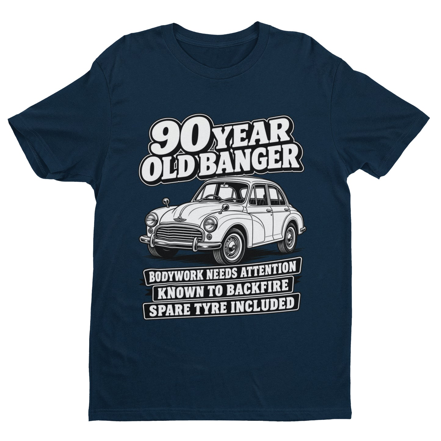 90 Year Old Banger T-Shirt - Funny 90th Birthday Classic Car Gift