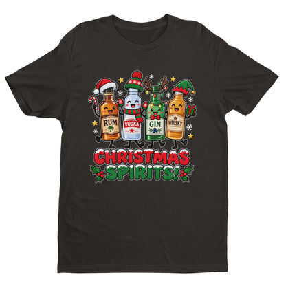 Christmas Spirits T-Shirt - Funny Festive Drinking Party Tee