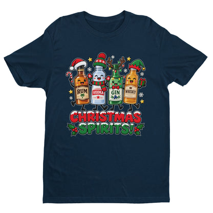 Christmas Spirits T-Shirt - Funny Festive Drinking Party Tee