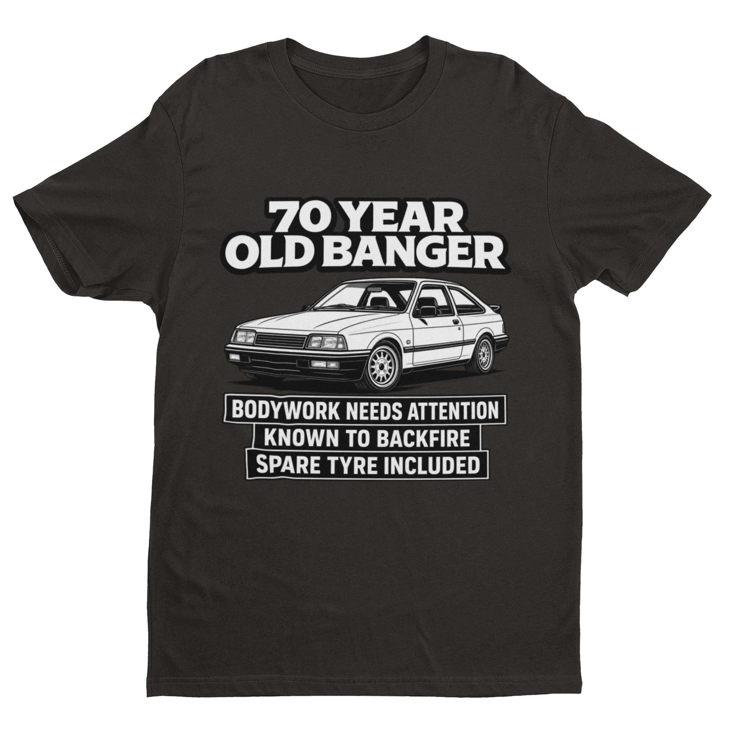 70 Year Old Banger T-Shirt - Funny 70th Birthday Classic Car Gift
