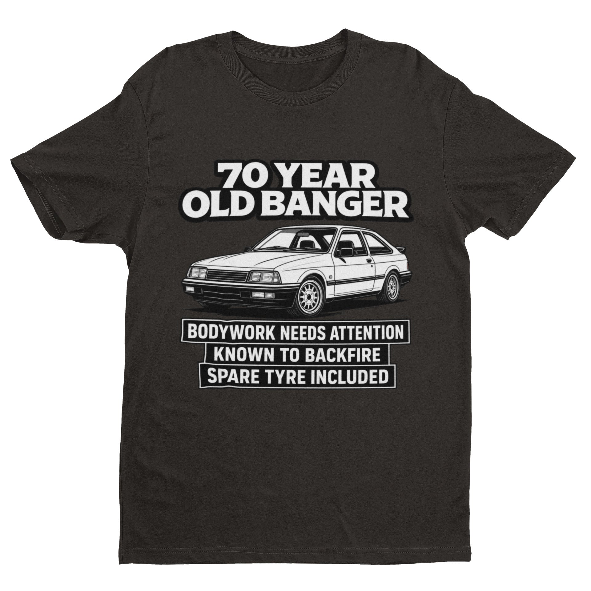70 Year Old Banger T-Shirt - Funny 70th Birthday Classic Car Gift