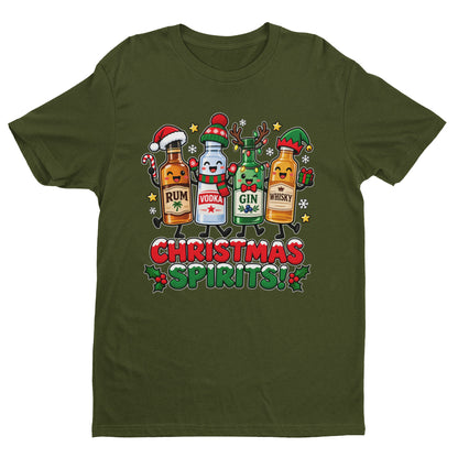 Christmas Spirits T-Shirt - Funny Festive Drinking Party Tee