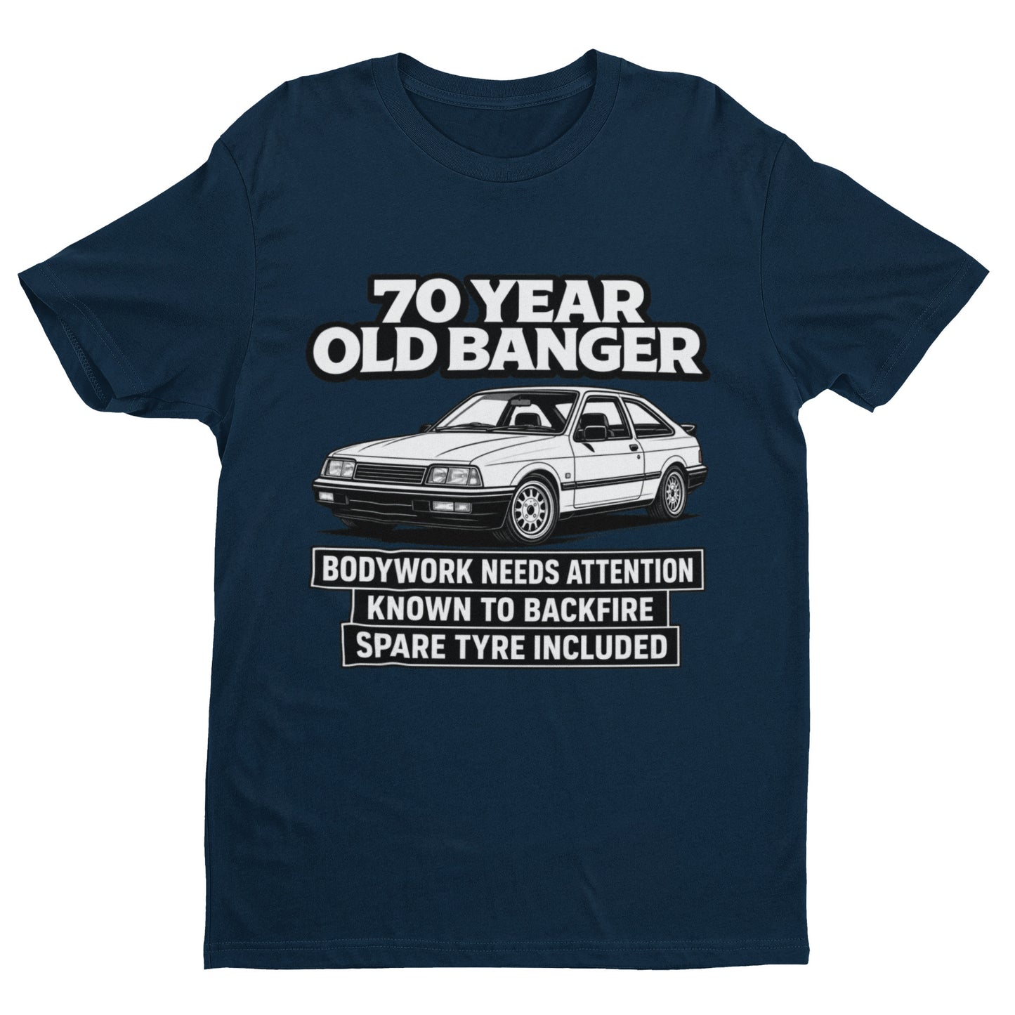 70 Year Old Banger T-Shirt - Funny 70th Birthday Classic Car Gift