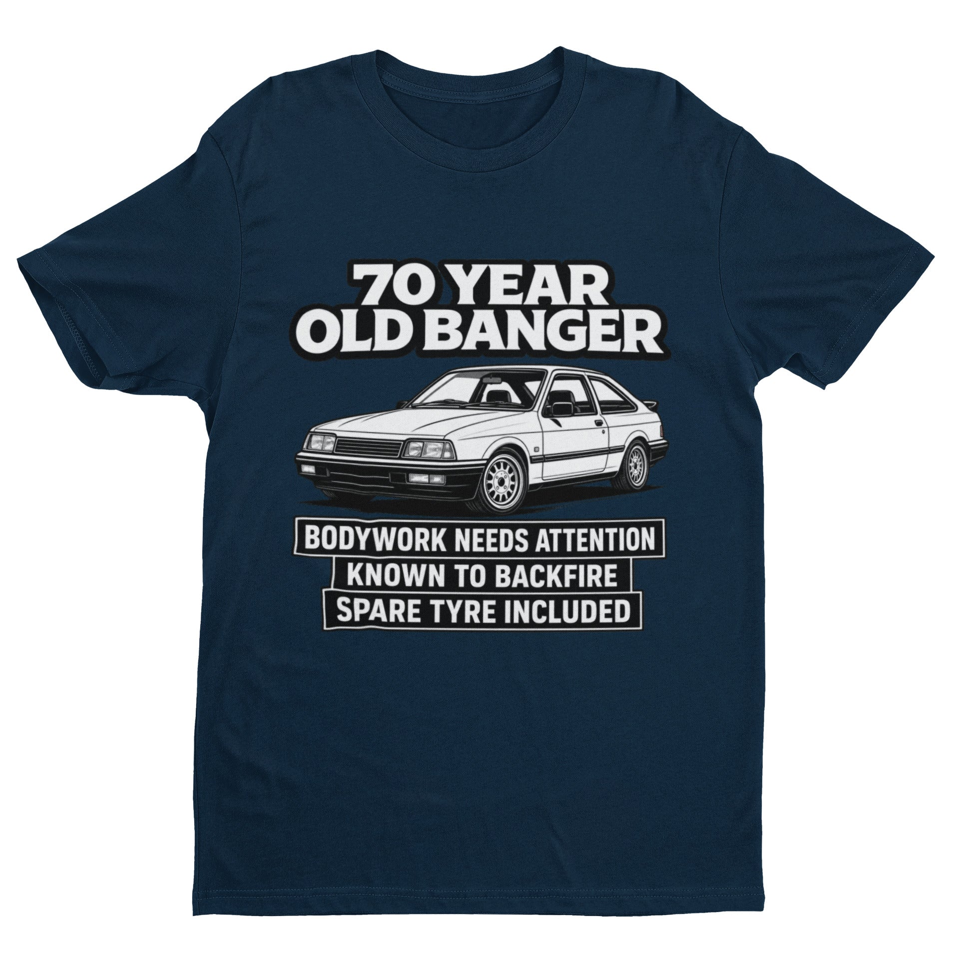 70 Year Old Banger T-Shirt - Funny 70th Birthday Classic Car Gift