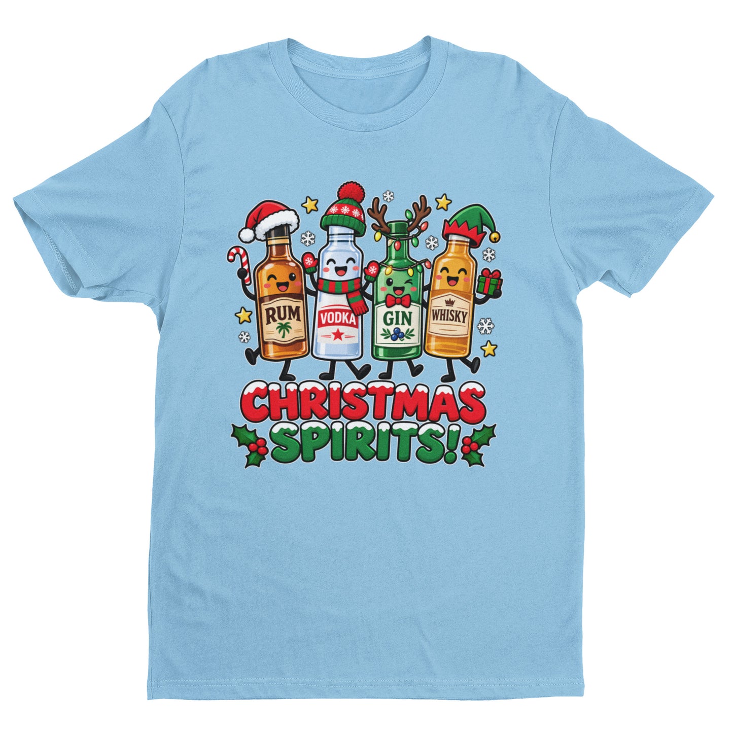 Christmas Spirits T-Shirt - Funny Festive Drinking Party Tee