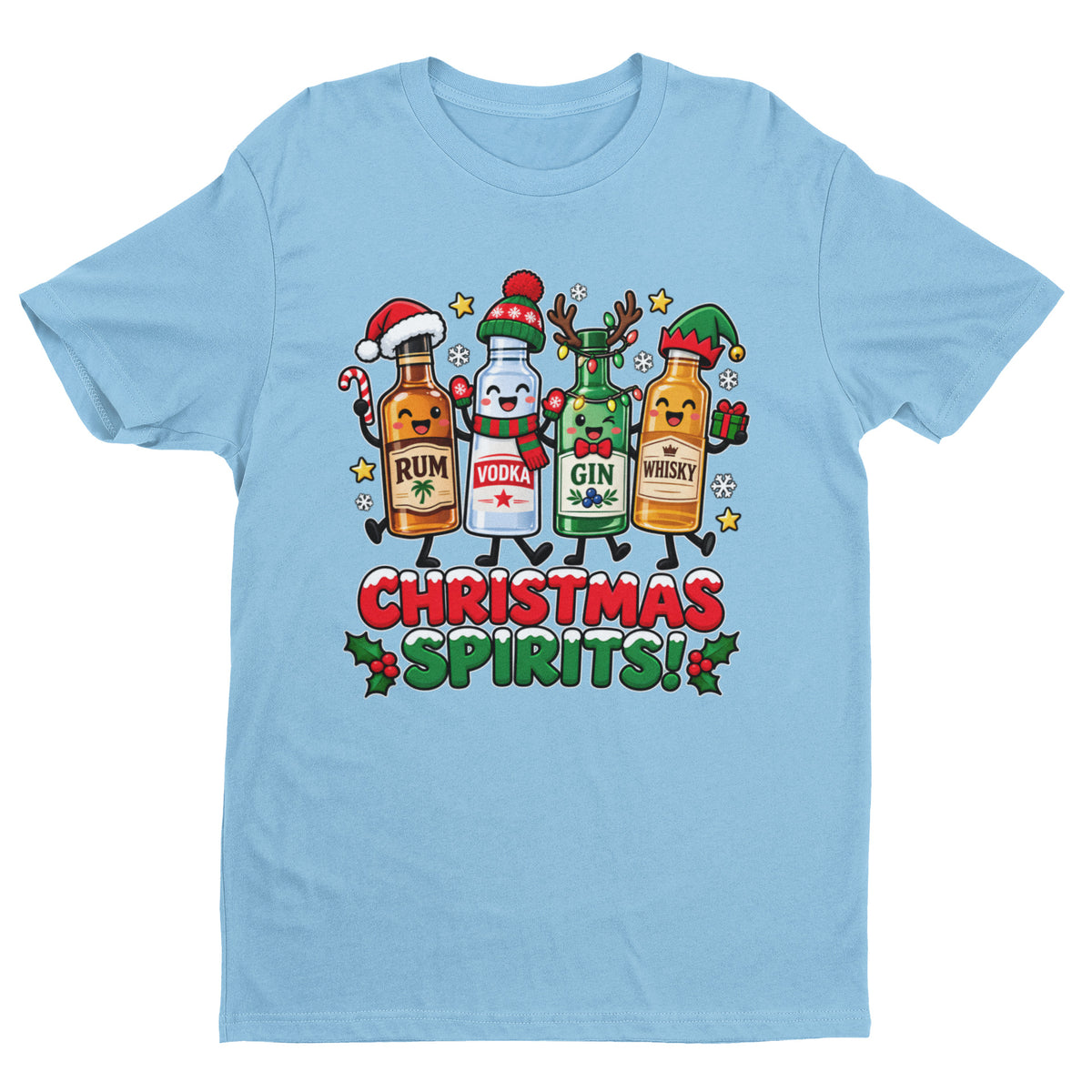Christmas Spirits T-Shirt - Funny Festive Drinking Party Tee