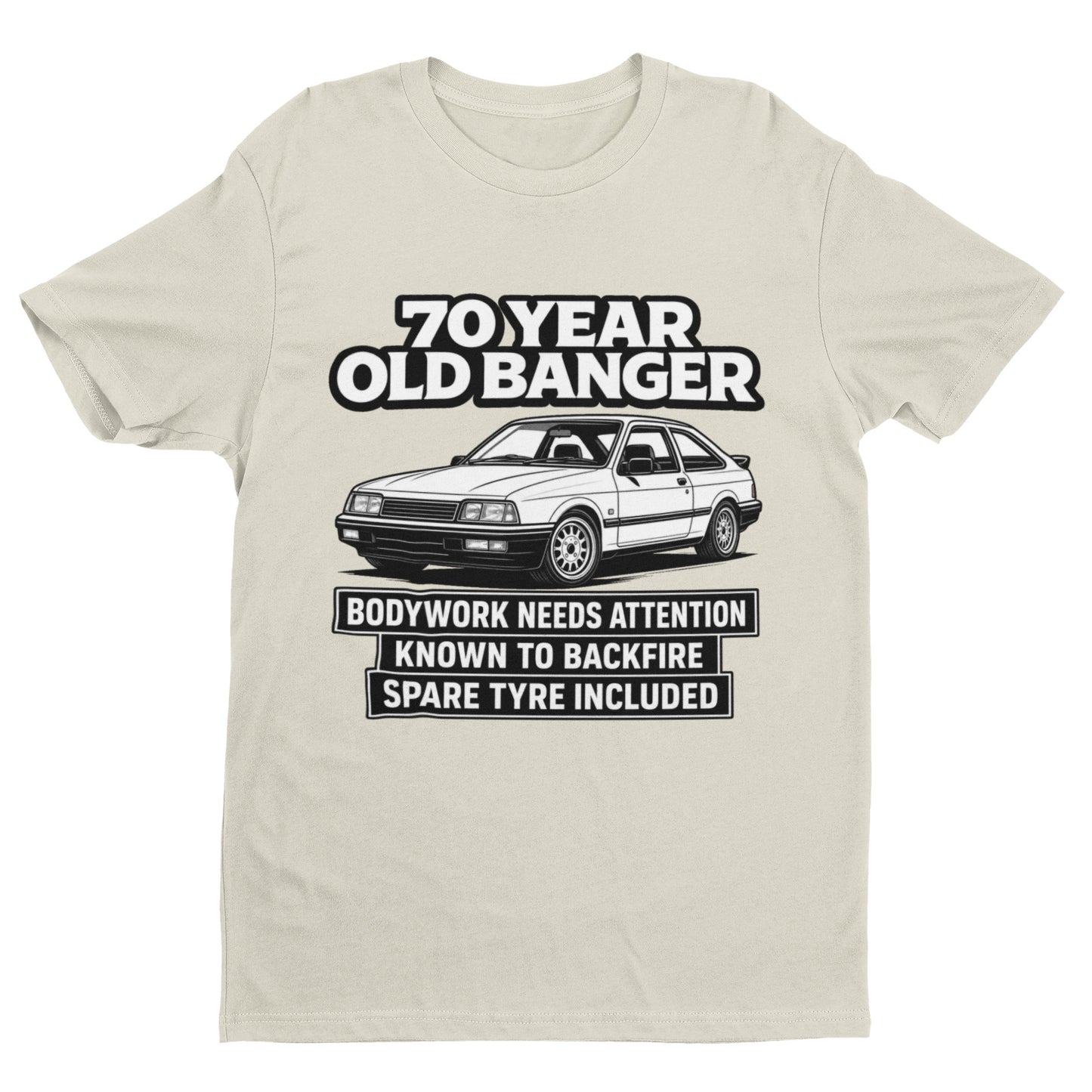 70 Year Old Banger T-Shirt - Funny 70th Birthday Classic Car Gift