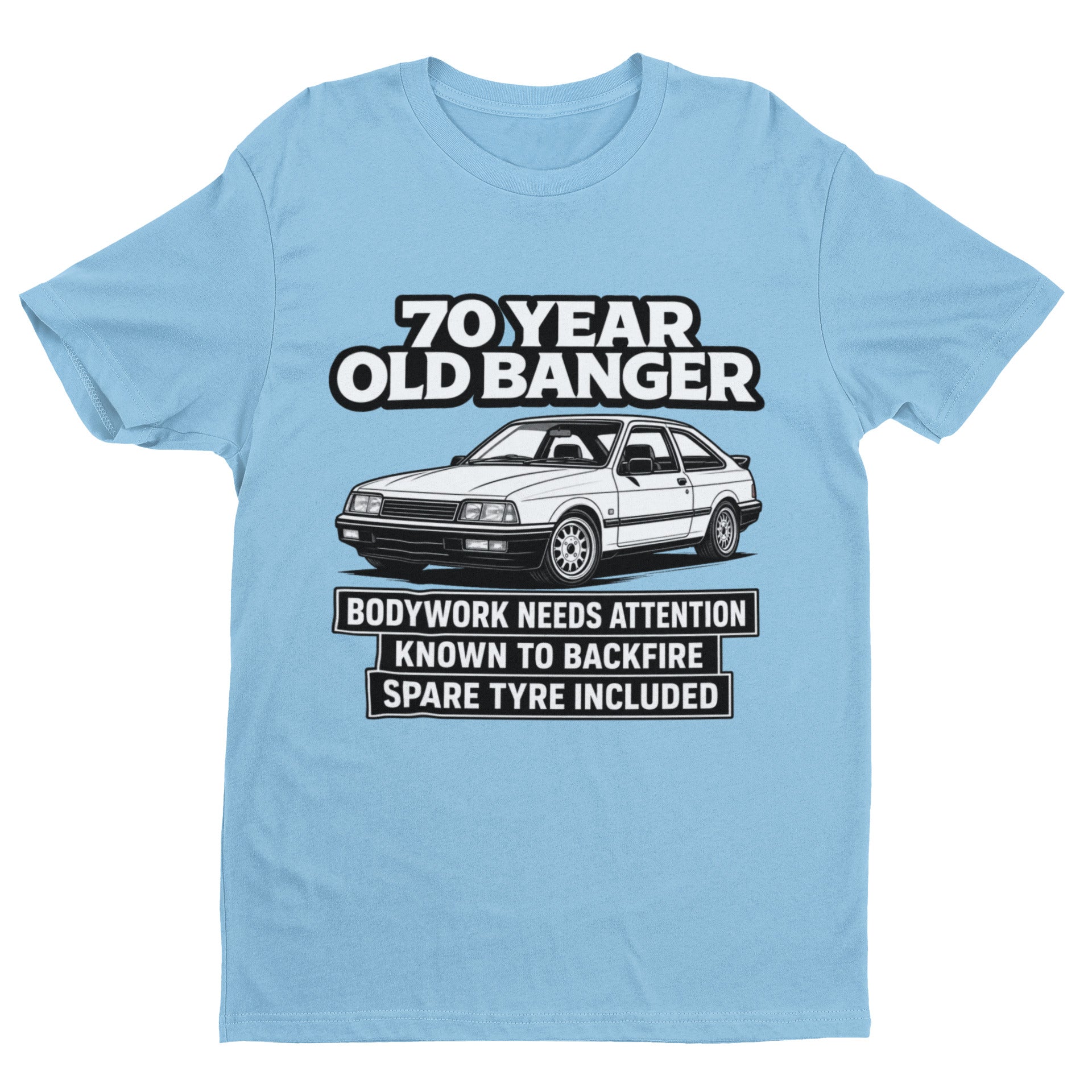 70 Year Old Banger T-Shirt - Funny 70th Birthday Classic Car Gift
