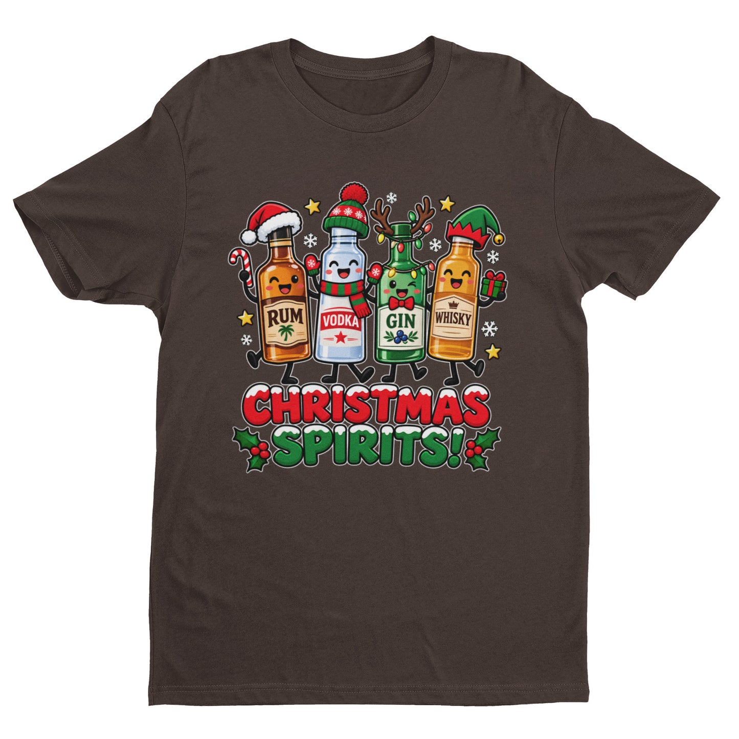 Christmas Spirits T-Shirt - Funny Festive Drinking Party Tee