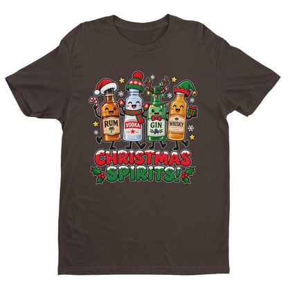 Christmas Spirits T-Shirt - Funny Festive Drinking Party Tee