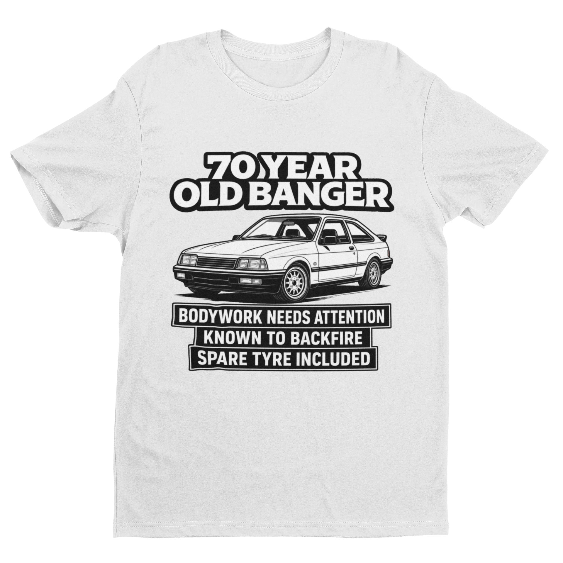 70 Year Old Banger T-Shirt - Funny 70th Birthday Classic Car Gift