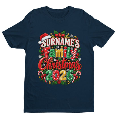 Personalised Family Christmas T-Shirt 2026 - Matching Adult & Kids Tees