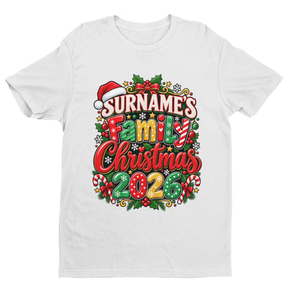 Personalised Family Christmas T-Shirt 2026 - Matching Adult & Kids Tees