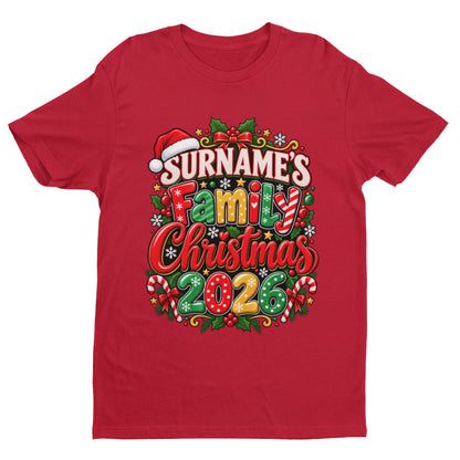 Personalised Family Christmas T-Shirt 2026 - Matching Adult & Kids Tees