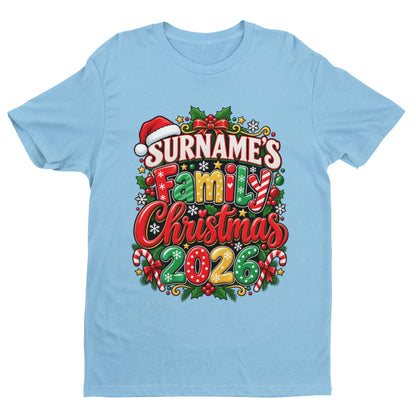 Personalised Family Christmas T-Shirt 2026 - Matching Adult & Kids Tees