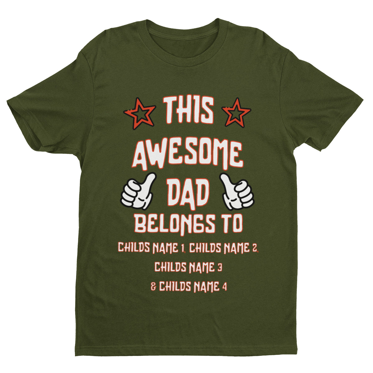 Personalised "This Awesome Dad Belongs To" T-Shirt