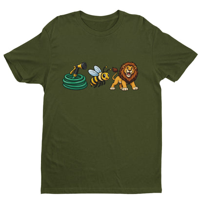 Hose Bee Lion T-Shirt - Funny Visual Pun Rebus Graphic Tee