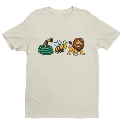 Hose Bee Lion T-Shirt - Funny Visual Pun Rebus Graphic Tee