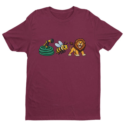 Hose Bee Lion T-Shirt - Funny Visual Pun Rebus Graphic Tee