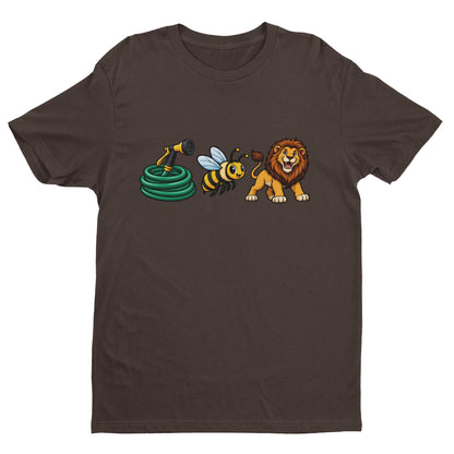 Hose Bee Lion T-Shirt - Funny Visual Pun Rebus Graphic Tee