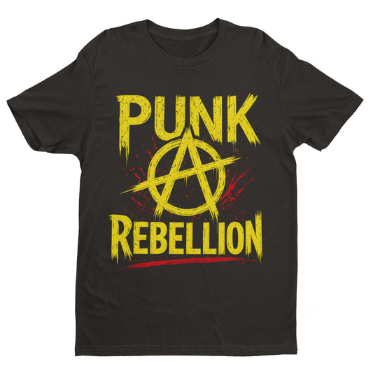 Punk Rebellion T-Shirt - Distressed Anarchy Punk Rock Tee in white – product image 1