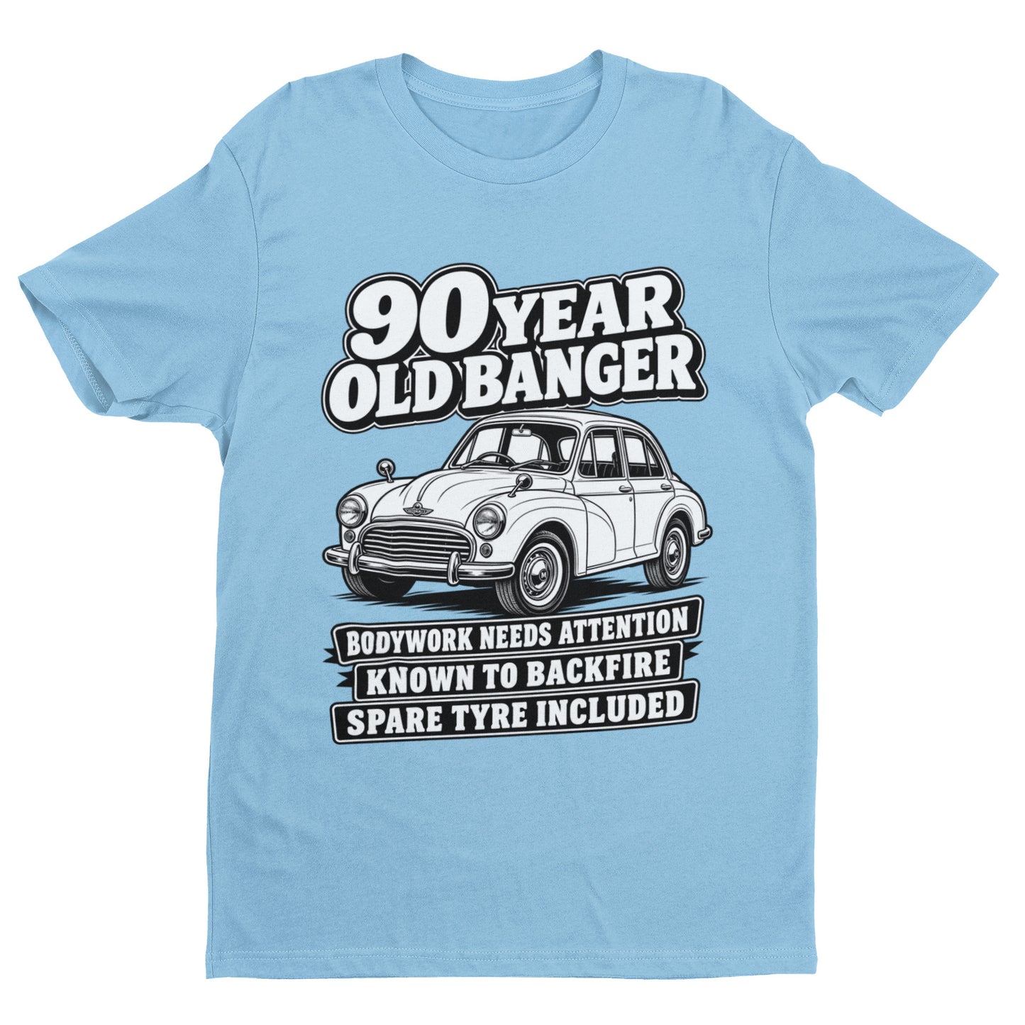 90 Year Old Banger T-Shirt - Funny 90th Birthday Classic Car Gift