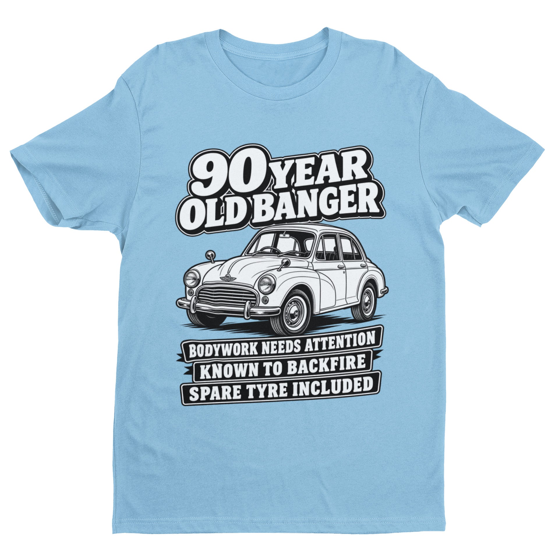 90 Year Old Banger T-Shirt - Funny 90th Birthday Classic Car Gift