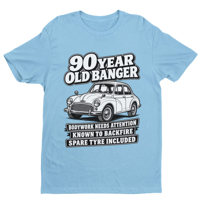 90 Year Old Banger T-Shirt - Funny 90th Birthday Classic Car Gift
