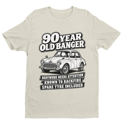 90 Year Old Banger T-Shirt - Funny 90th Birthday Classic Car Gift