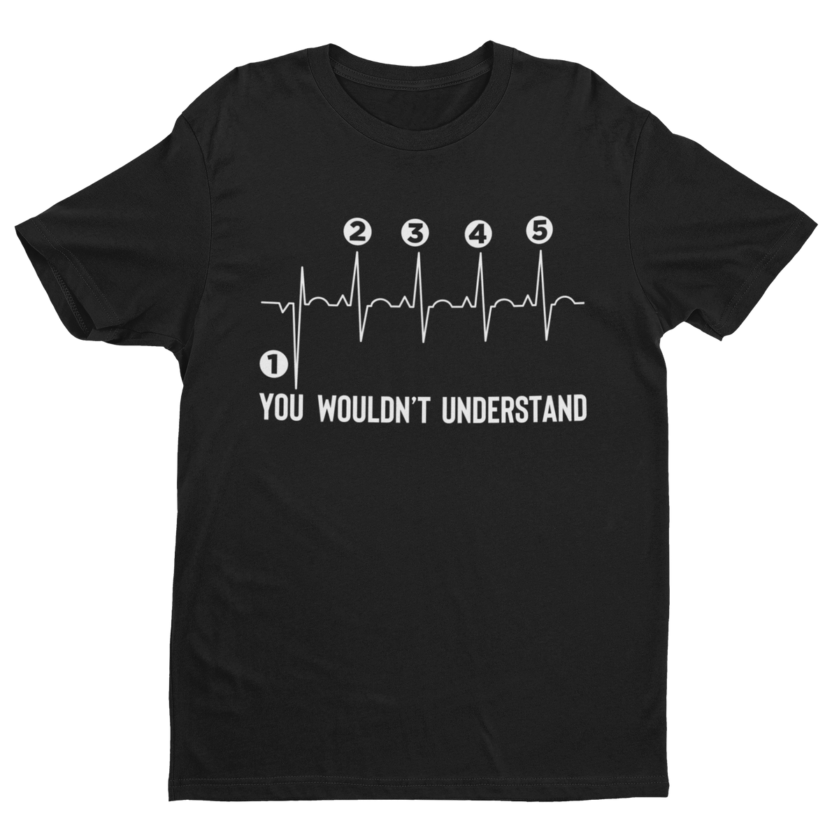 Biker Heartbeat T-Shirt - You Wouldn't Understand in Black – product image 1