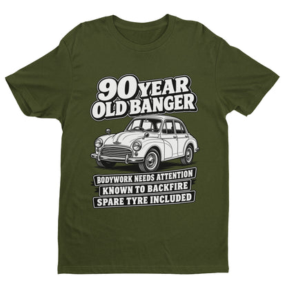 90 Year Old Banger T-Shirt - Funny 90th Birthday Classic Car Gift