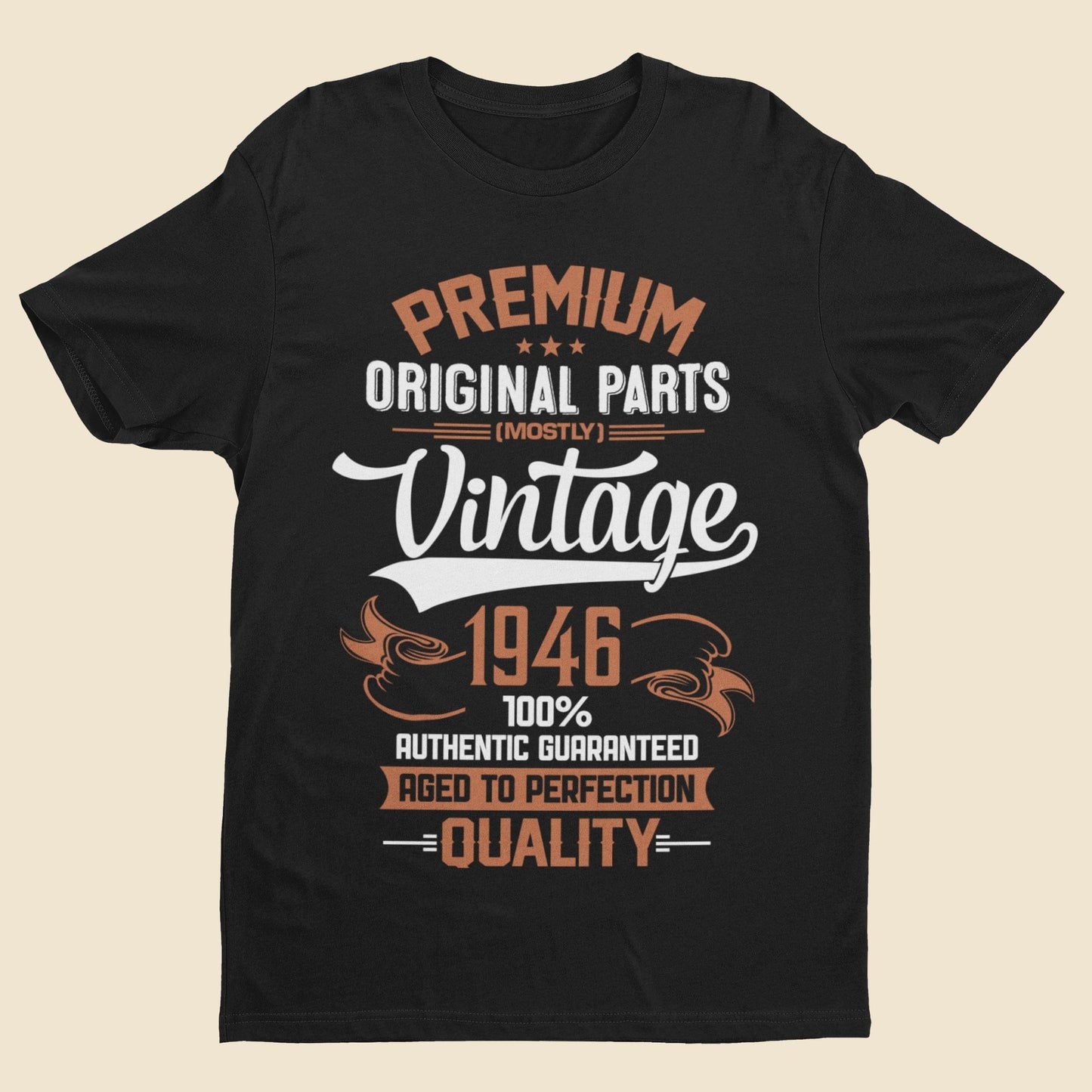 Vintage 1946 80th Birthday T-Shirt (80 in 2026) - Premium Original Parts (Mostly) T-Shirt Gift