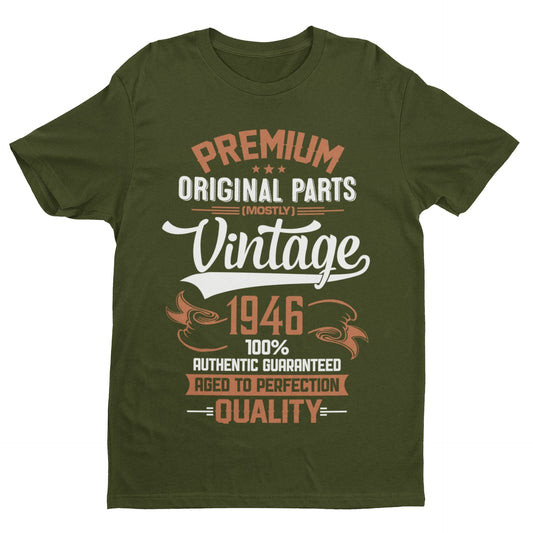 Vintage 1946 80th Birthday T-Shirt (80 in 2026) - Premium Original Parts (Mostly) T-Shirt Gift