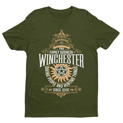Winchester Brothers Family Business T-Shirt Supernatural Sioux Falls Uncle Bobby T-Shirt