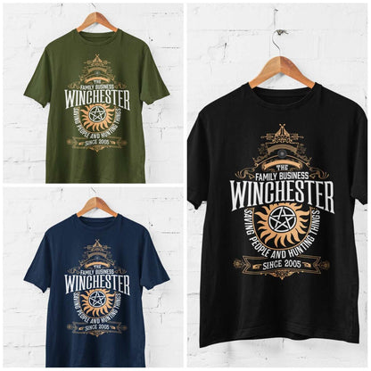 Winchester Brothers Family Business T-Shirt Supernatural Sioux Falls Uncle Bobby T-Shirt