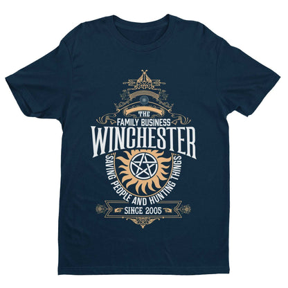 Winchester Brothers Family Business T-Shirt Supernatural Sioux Falls Uncle Bobby T-Shirt
