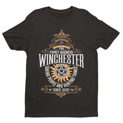 Winchester Brothers Family Business T-Shirt Supernatural Sioux Falls Uncle Bobby T-Shirt