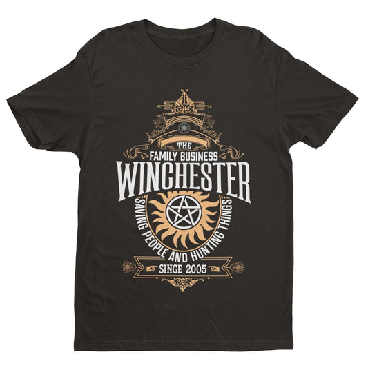 Winchester Brothers Family Business T-Shirt Supernatural Sioux Falls Uncle Bobby T-Shirt