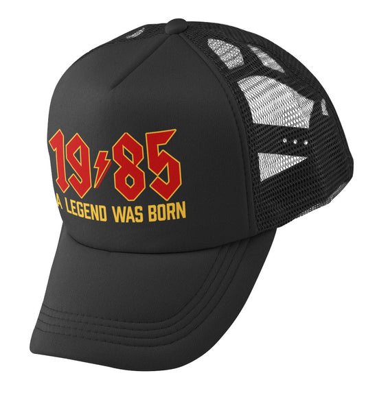 40th Birthday Gifts 2025 Trucker Cap 1985 A Legend Was Born Retro RockGalaxy Tees